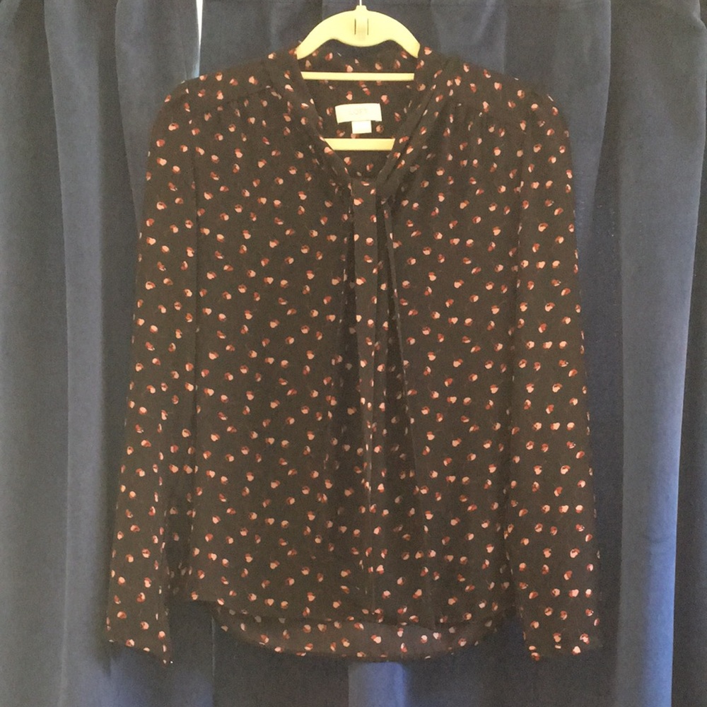 LOFT | Black Floral Blouse